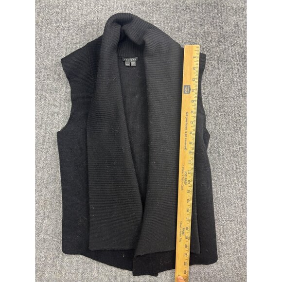 Theory Wool Cardigan Women's P/TP Black Sleeveless Sweater Vest Open Front - Picture 4 of 6